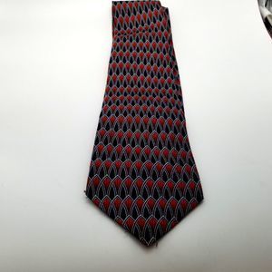 Lorenzo Selini Mens Formal Neck Tie 56"L  x 3.75"W navy/red